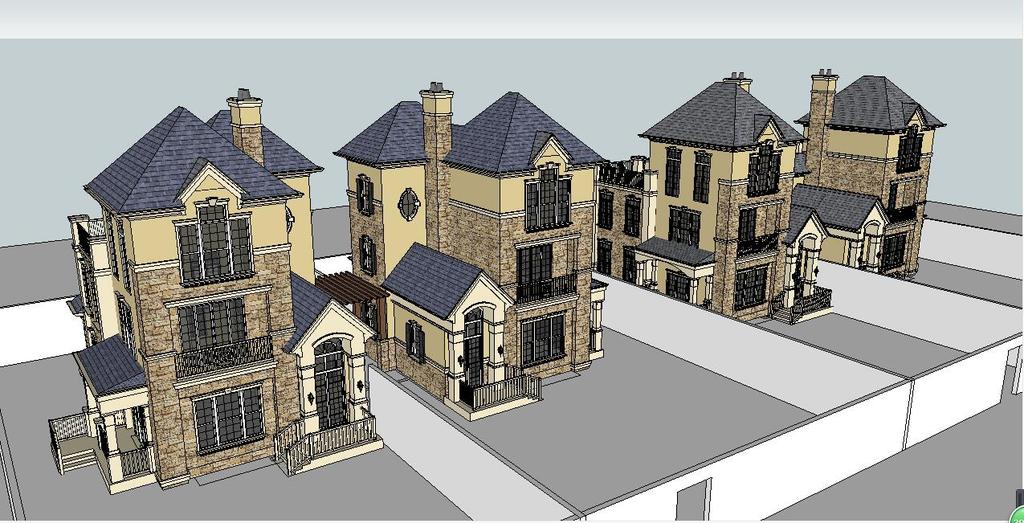 欧式风格建筑su模型素材