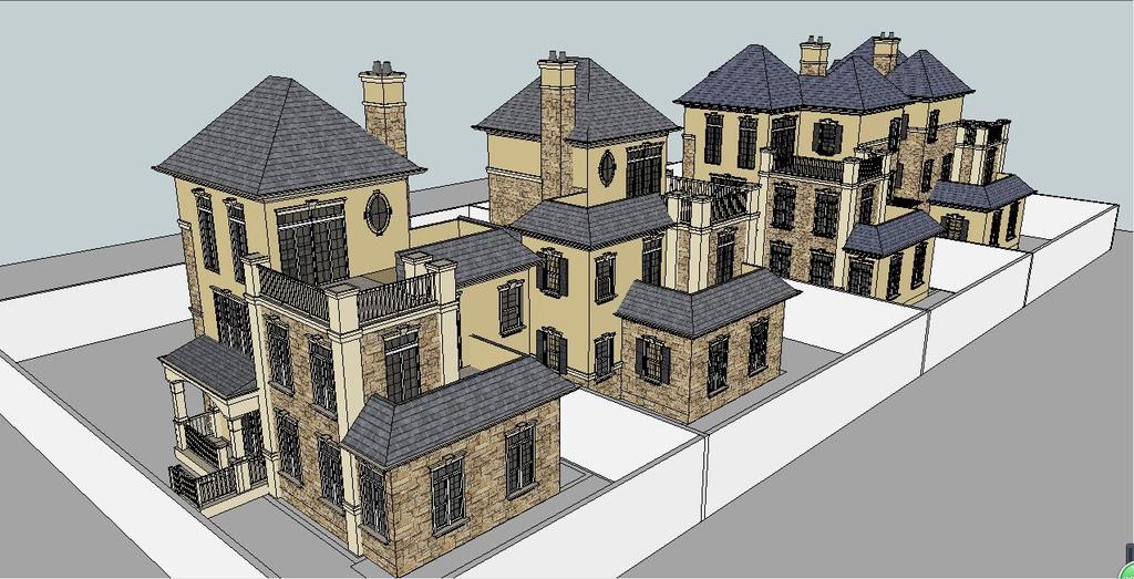 欧式风格建筑su模型素材