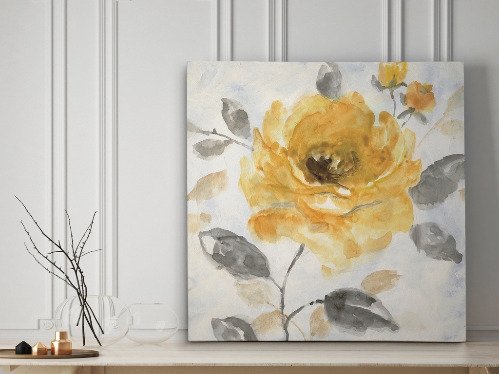 北欧无框画美式客厅装饰画简约油画植物花卉