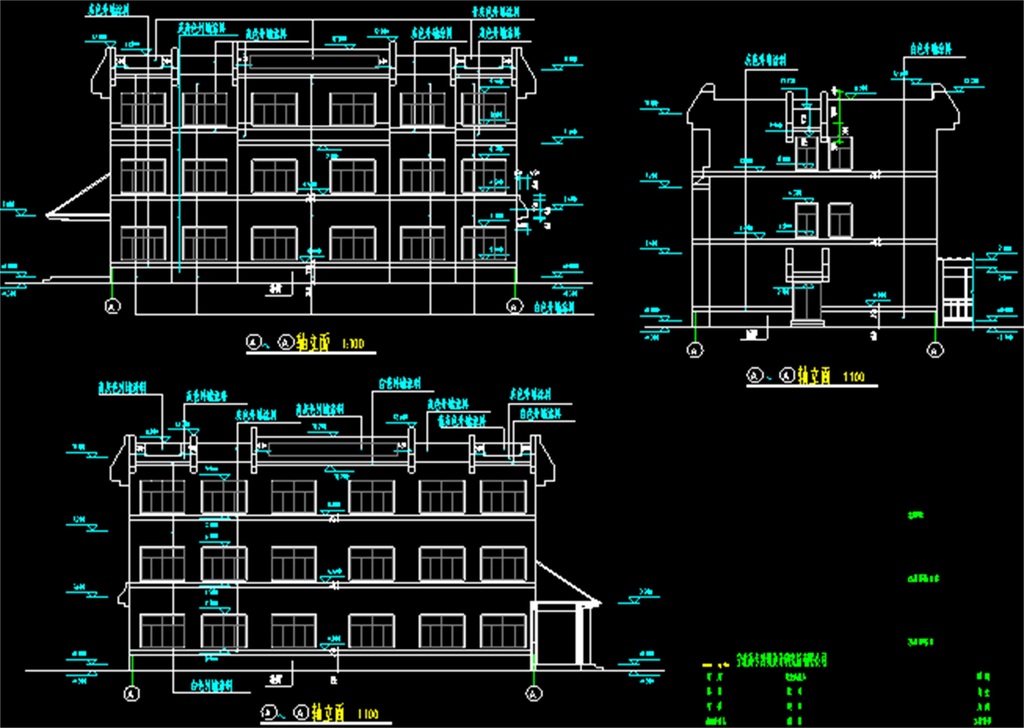 辦公樓cad建築施工圖