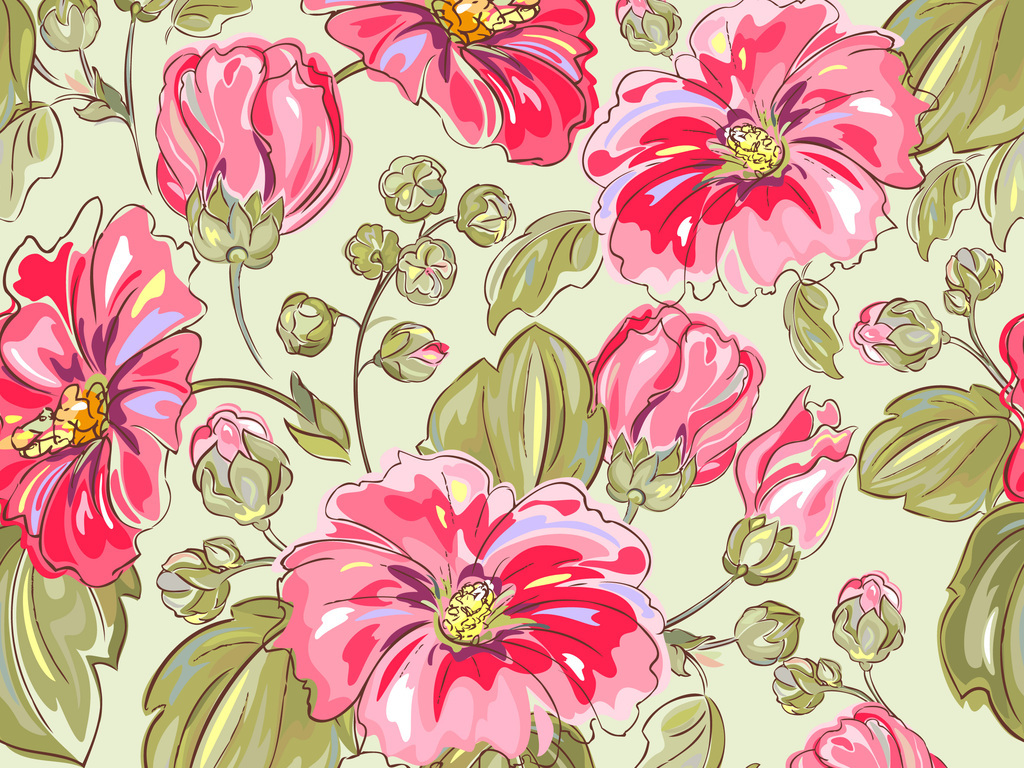 新款矢量图花卉花纹花草植物服装印花图片下载ai素材-植物花卉图案-我