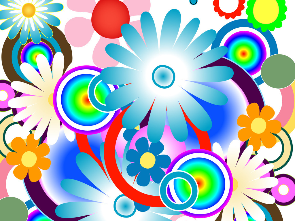 清爽小花图案设计图片下载ai素材-花卉-我图网