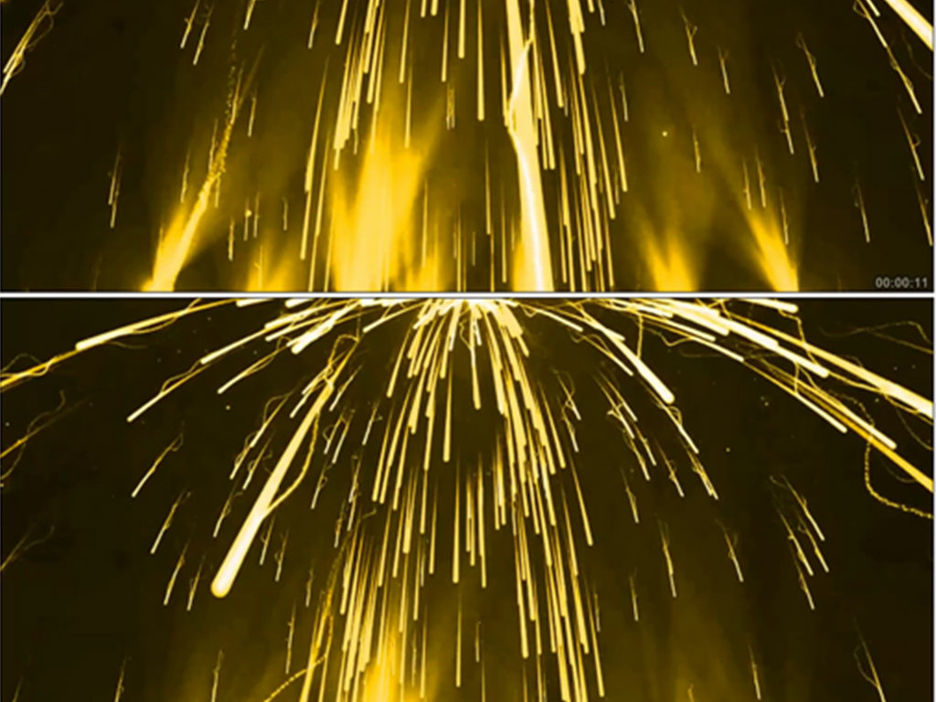 大气动感全息粒子金色粒子光束散射效果背景视频