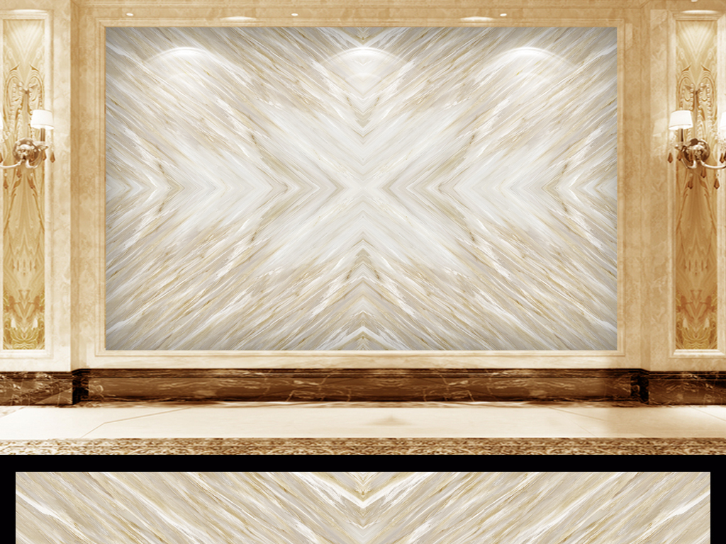 素雅大理石电视背景墙