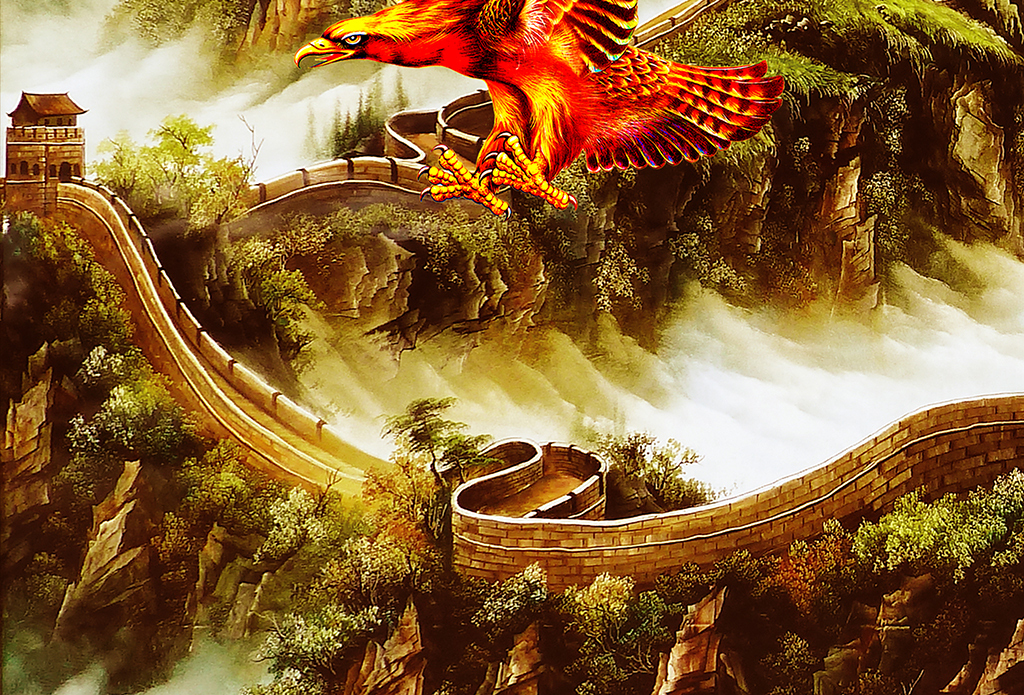 大展宏图雄鹰水墨玄关过道