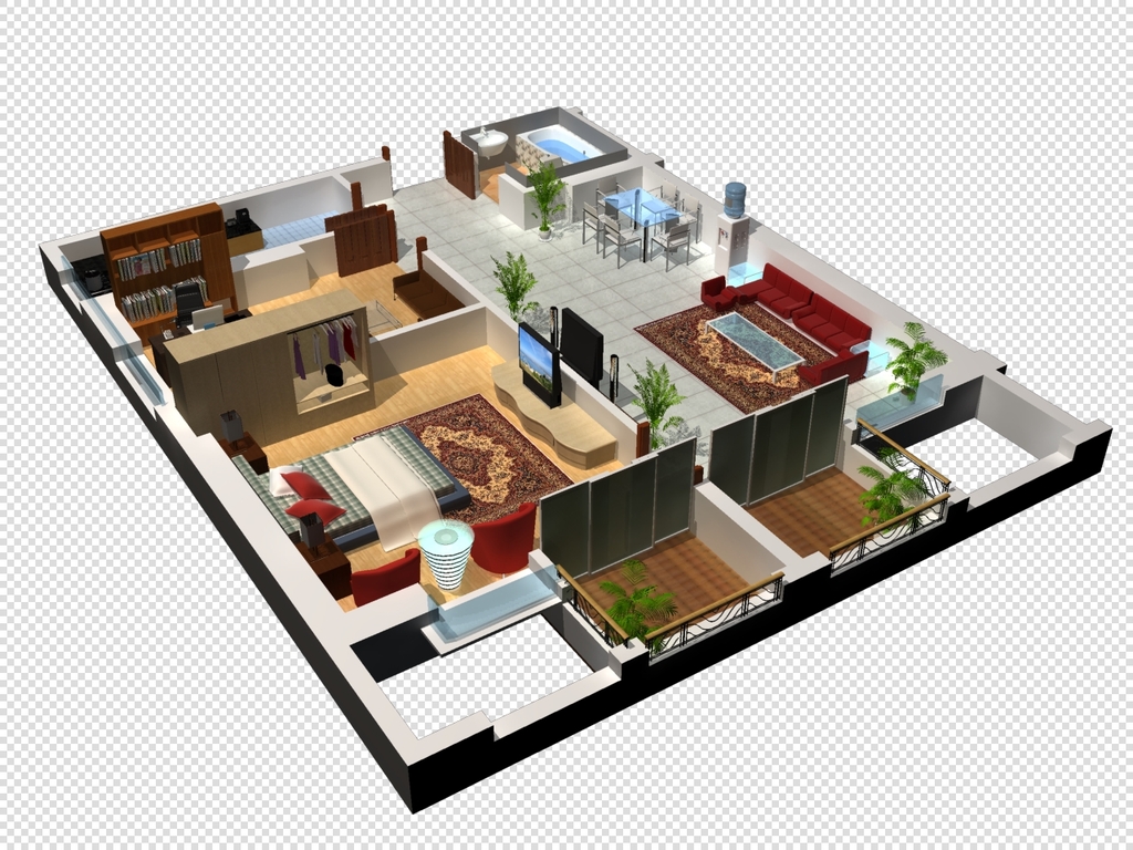 室内居家3d户型图模型设计图下载(图片45.