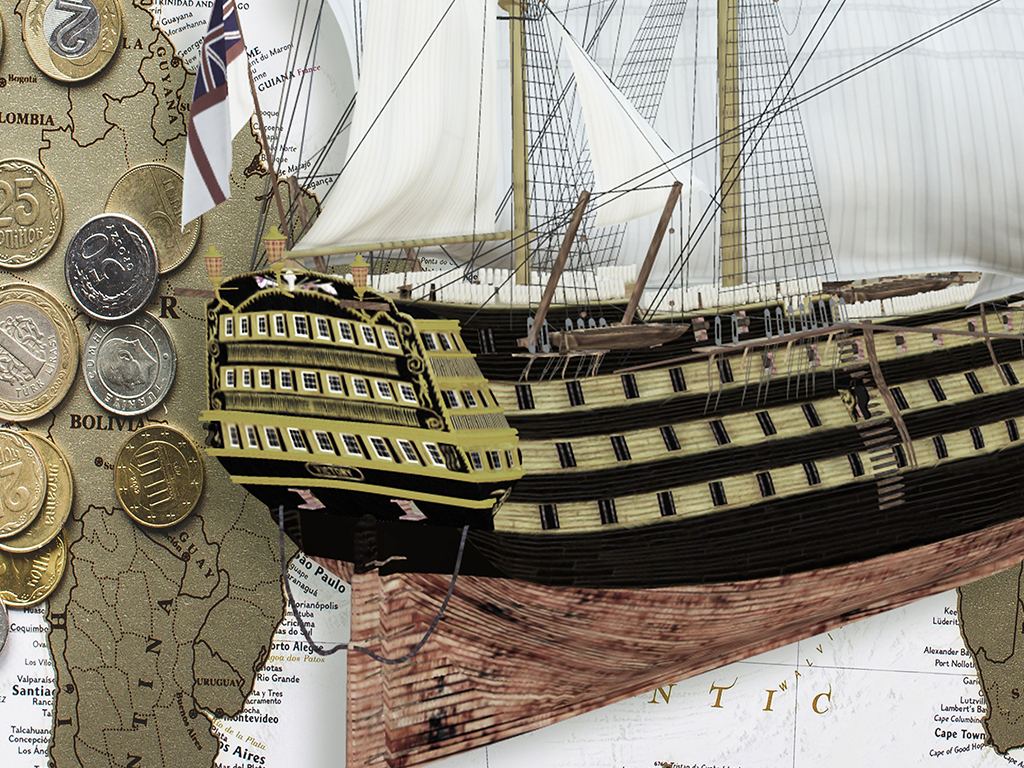 航海帆船欧式复古装饰画