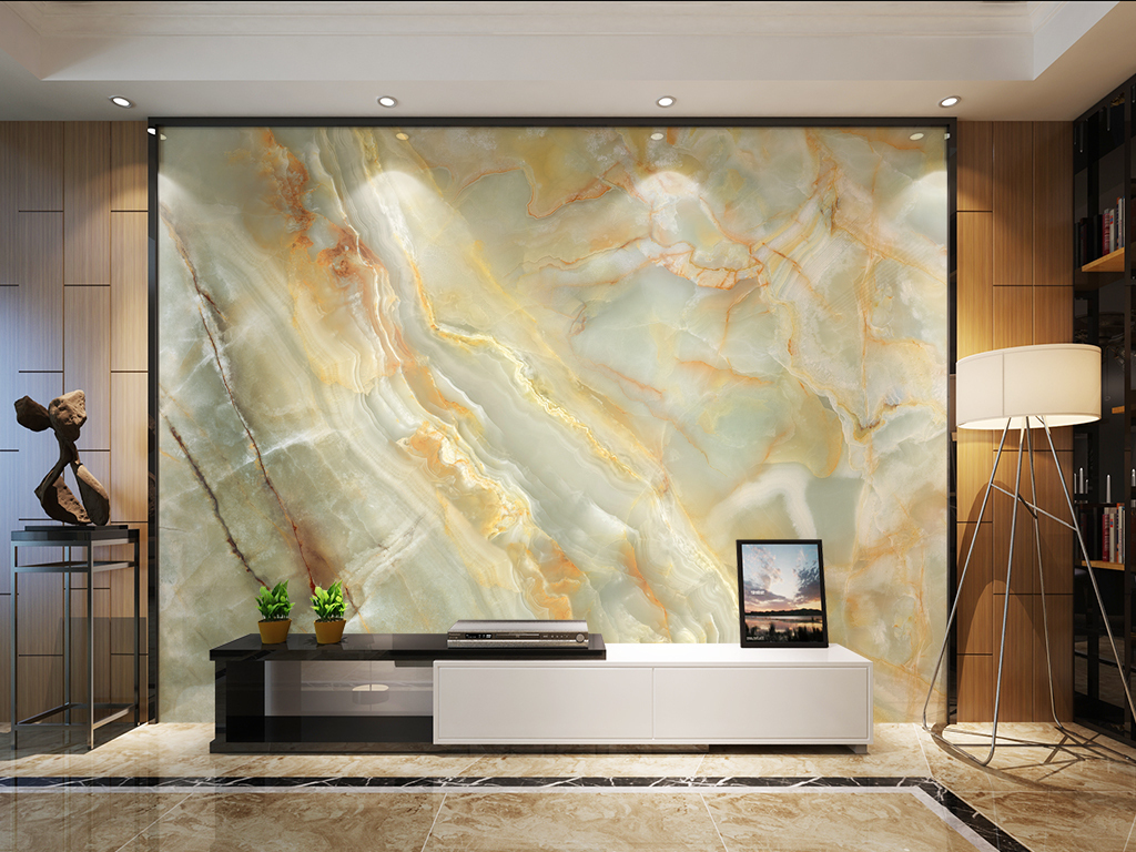 新高清大气大理玉石纹大板背景墙