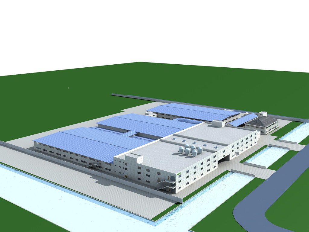 3d鸟瞰厂房模型