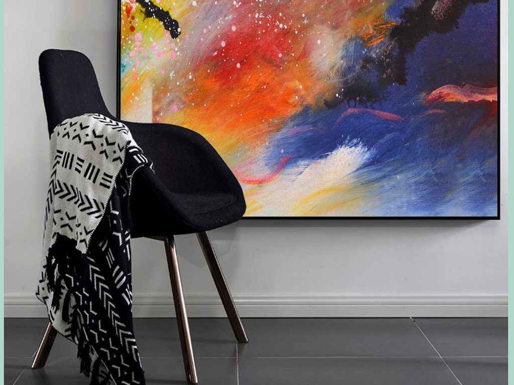 竖幅装饰独家简约抽象油画