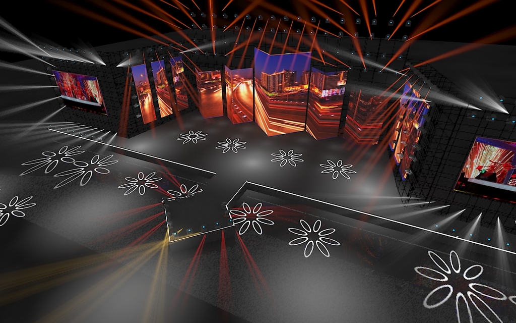 舞美效果图企业年会年会大气简约