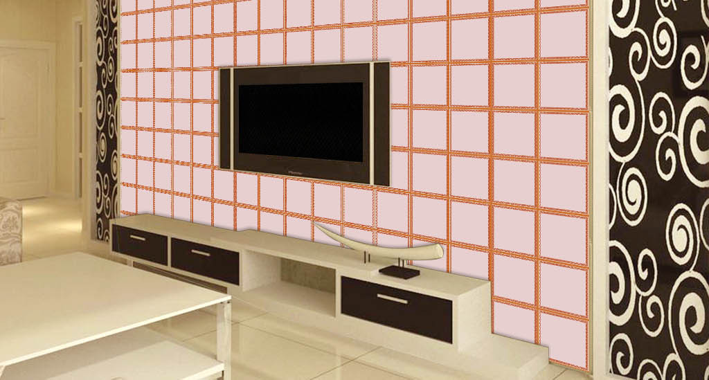 浮雕立体木料皮革软包电视背景墙