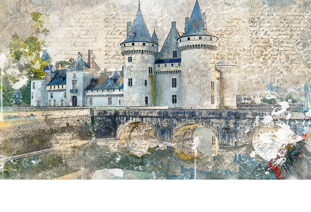 中世纪乡间城堡复古墙纸壁纸