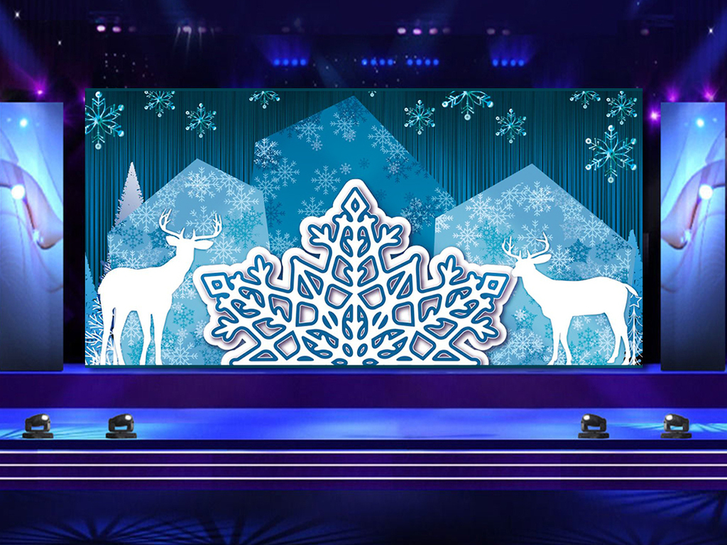 平面|广告设计 舞台背景 婚礼场景设计 > 2018欧式蓝色婚庆舞台背景