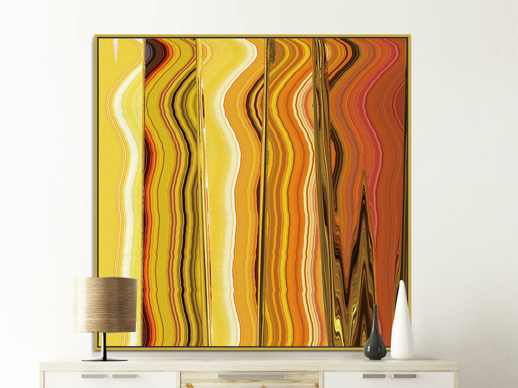 北欧现代抽象色彩纹理装饰画手绘艺术无框画