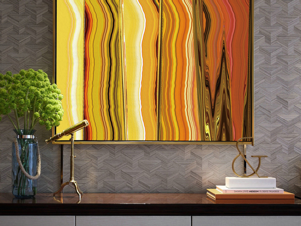 北欧现代抽象色彩纹理装饰画手绘艺术无框画