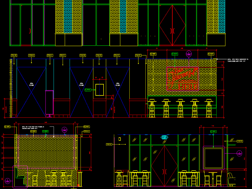 全套星巴克咖啡廳cad施工圖