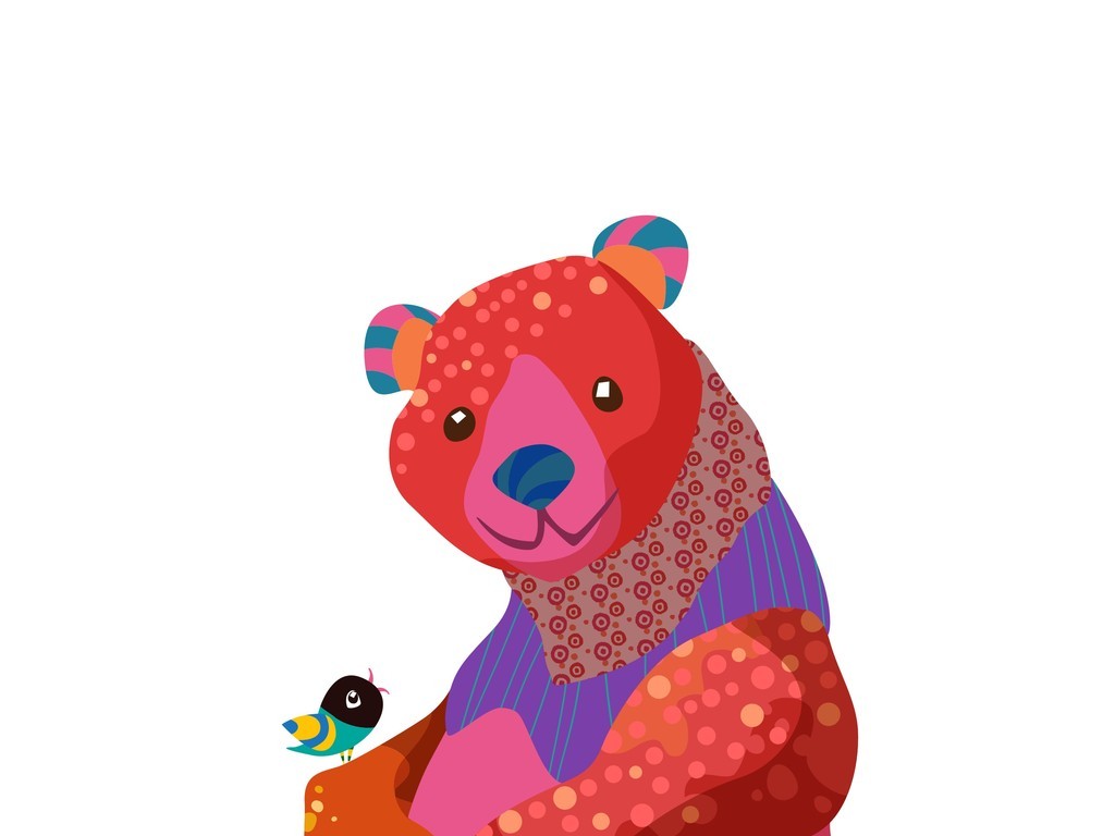 卡通动物小熊插画