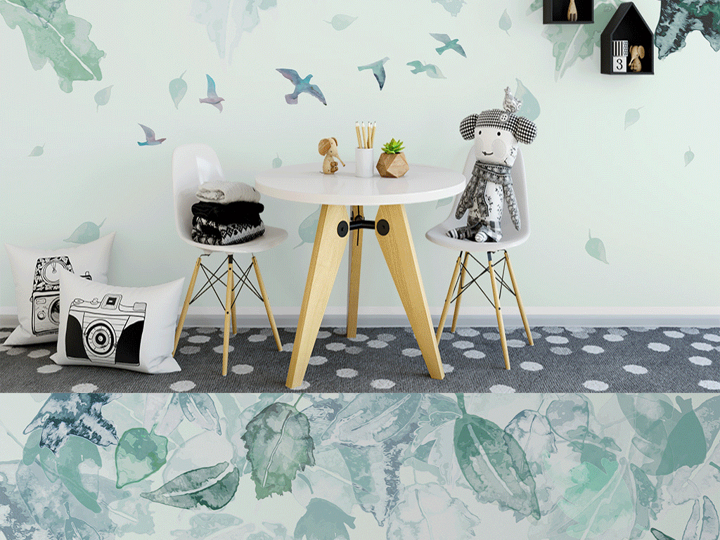 北欧抽象树叶沙发电视背景墙图片设计素材_高清psd模板下载(240.