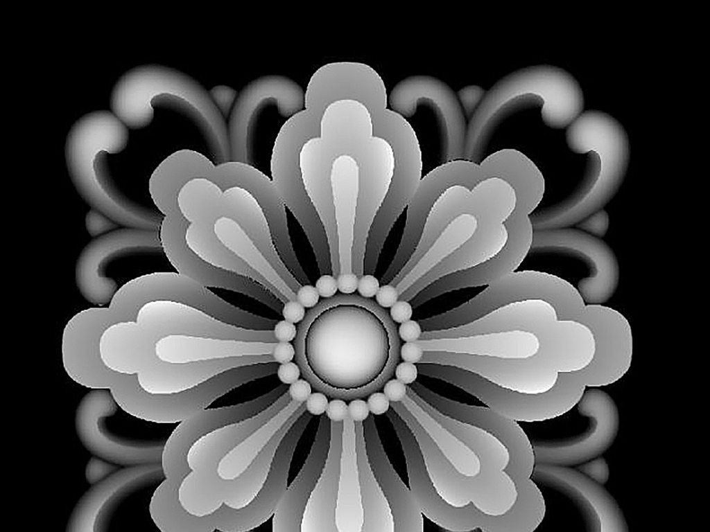 花心浮雕图案灰度图(图片编号:17450069)_雕刻图案_我图网