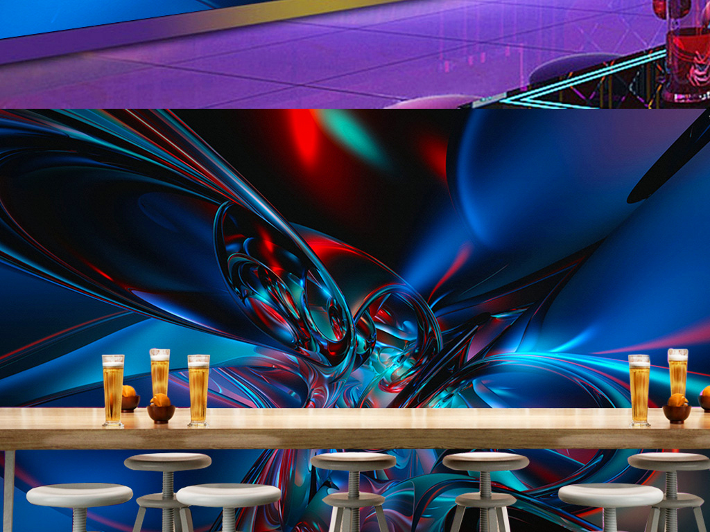 经典炫酷动感线条酒吧ktv背景墙(图片编号:17464265)_酒吧|ktv装饰
