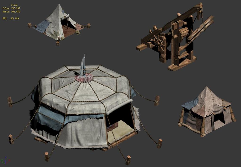 军营建筑-帐蓬-攻城武器