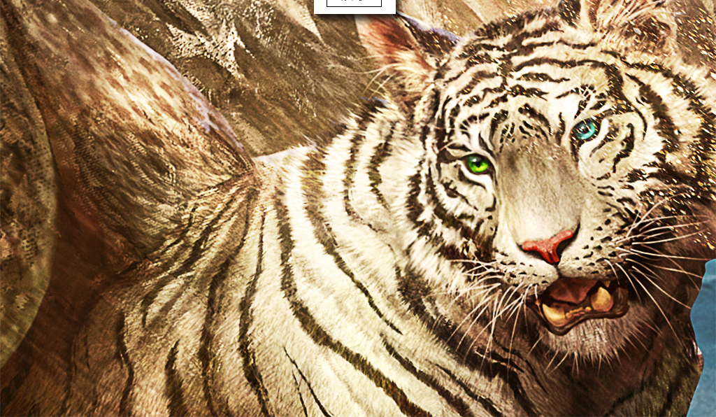 霸气飞虎大瀑布创意背景墙