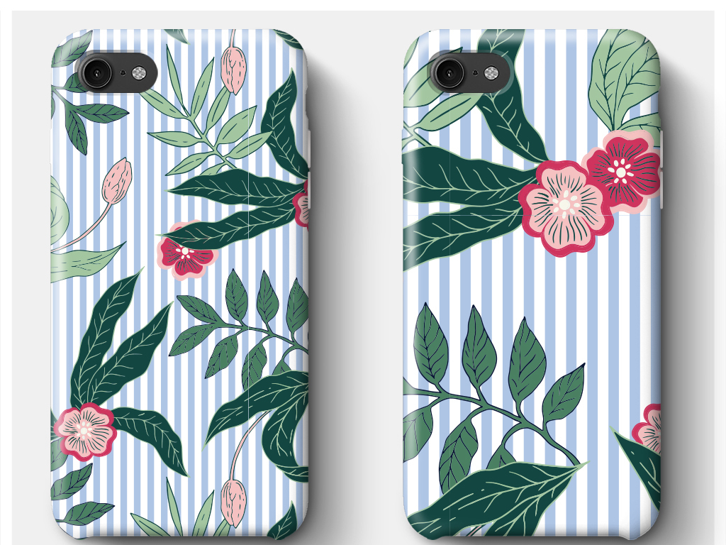 时尚流行手绘植物花卉手机壳图案印花设计图片_高清 位图素材下载(1.