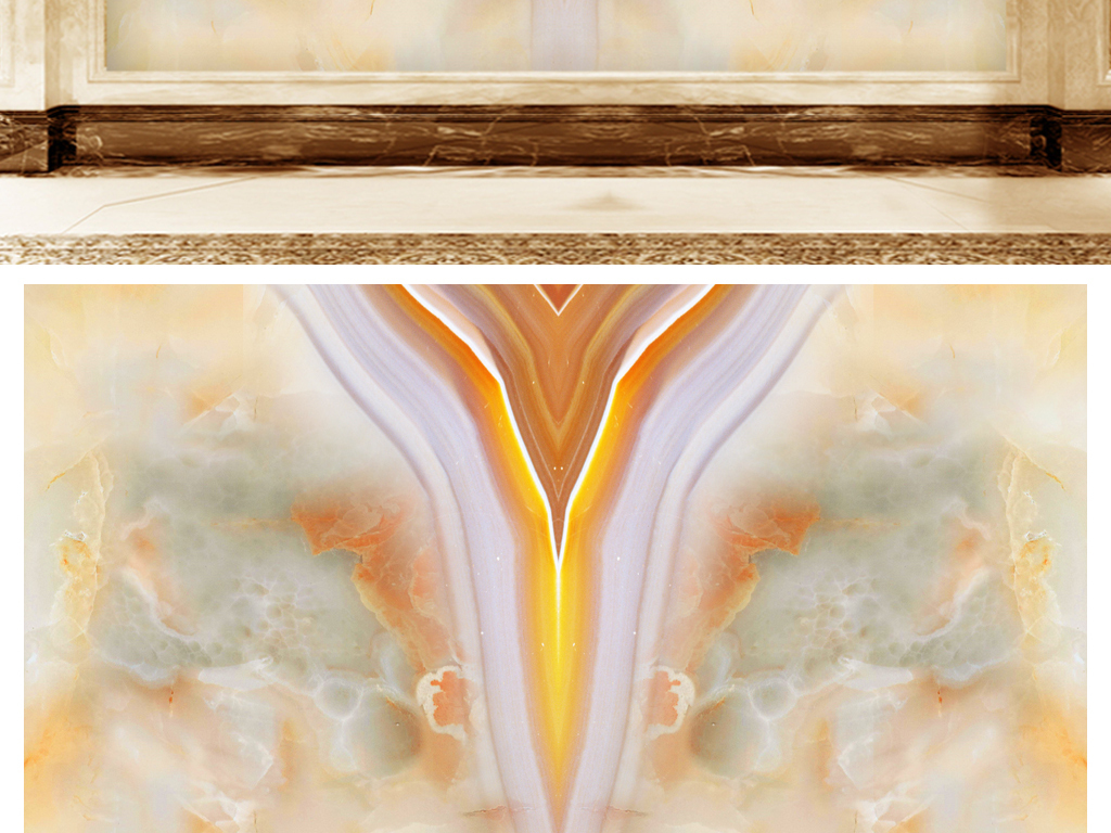 云石拼花大理石纹电视背景墙