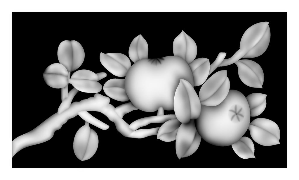 桔子石雕灰度图bmp格式图片素材_模板下载(0.