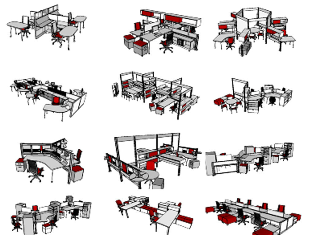 辦公桌模型設計圖下載(圖片27.29mb)-辦公空間庫-室內模型-我圖網