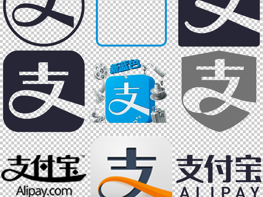 支付宝图标银联支付方式png透明背景素材