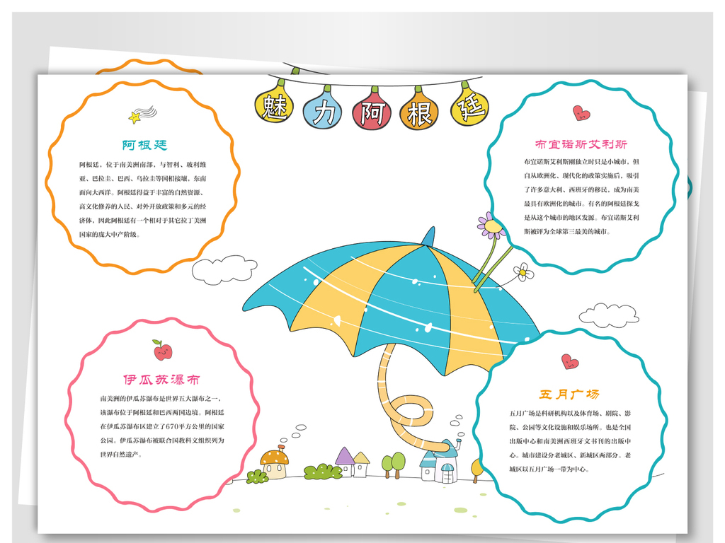 原创阿根廷旅游手抄报版权可商用