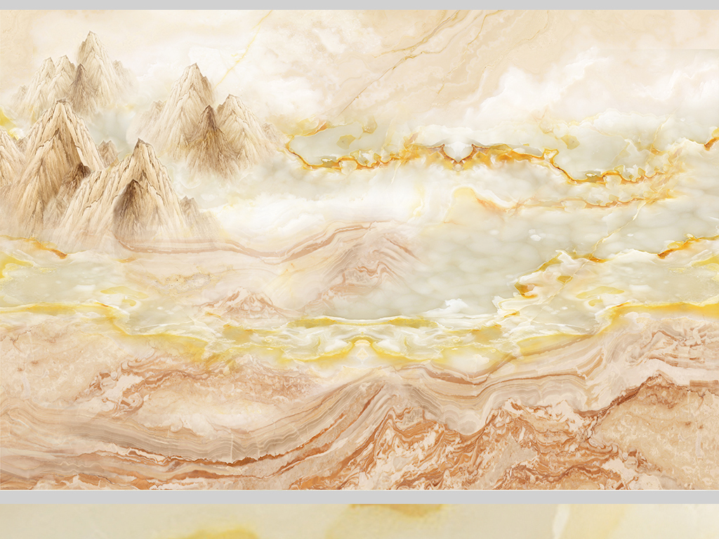 高档石纹中式山水云石玉石石材大理石纹