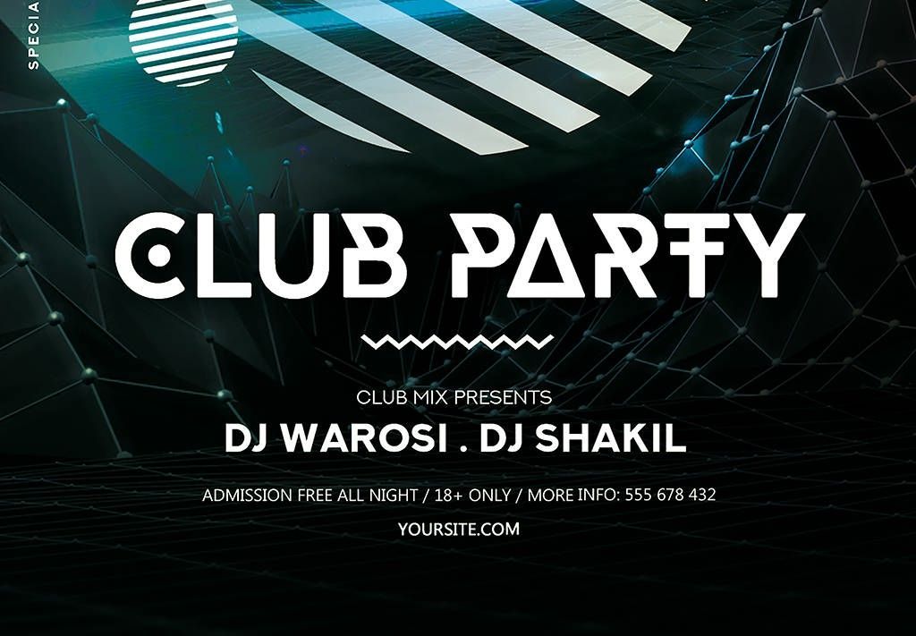 未来几何宇宙科技电子音乐psd创意海报