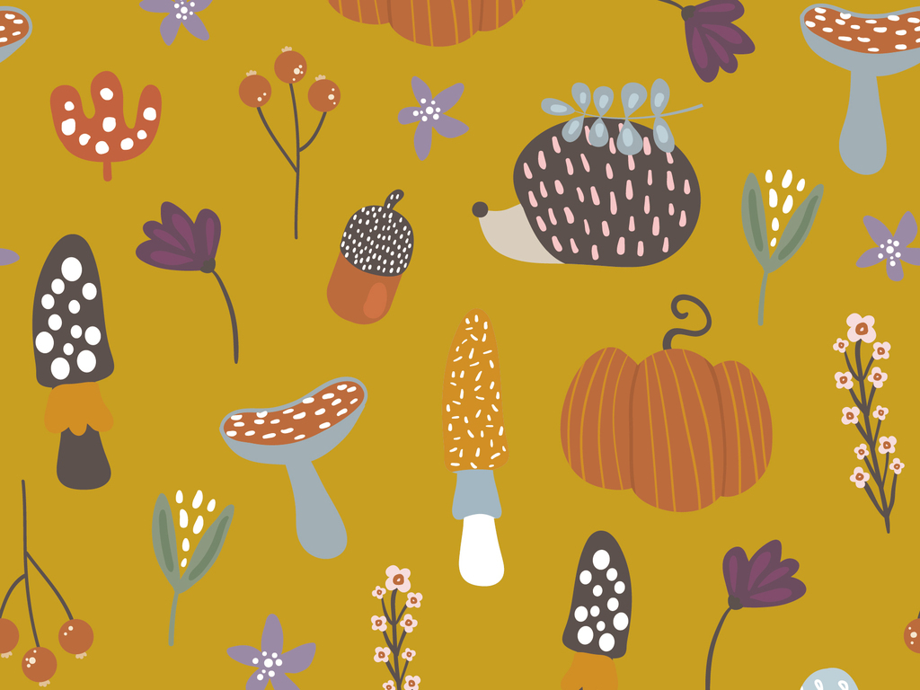 2018时尚森系手绘植物花草图案矢量素材