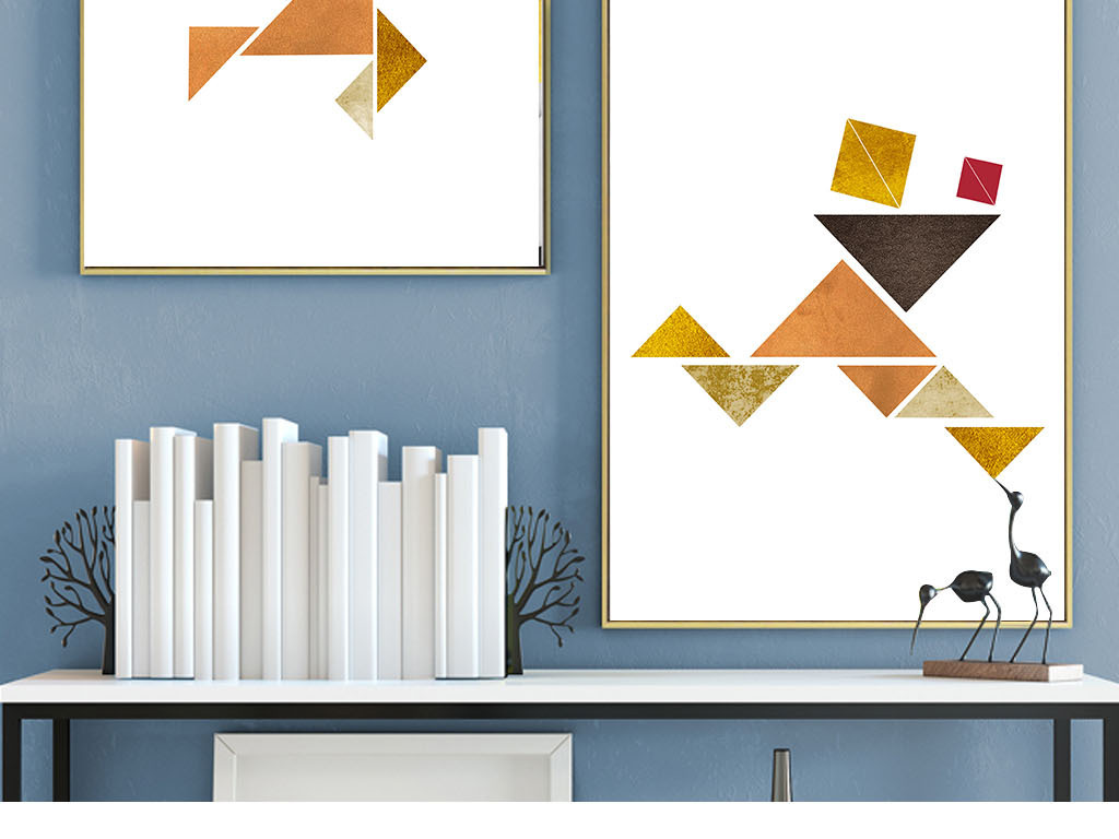 北欧抽象人物几何图形图案装饰画