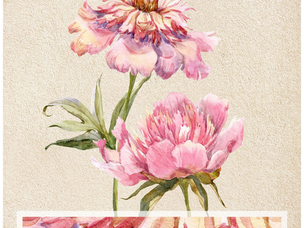 北欧油画牡丹玄关装饰画新中式手绘牡丹花