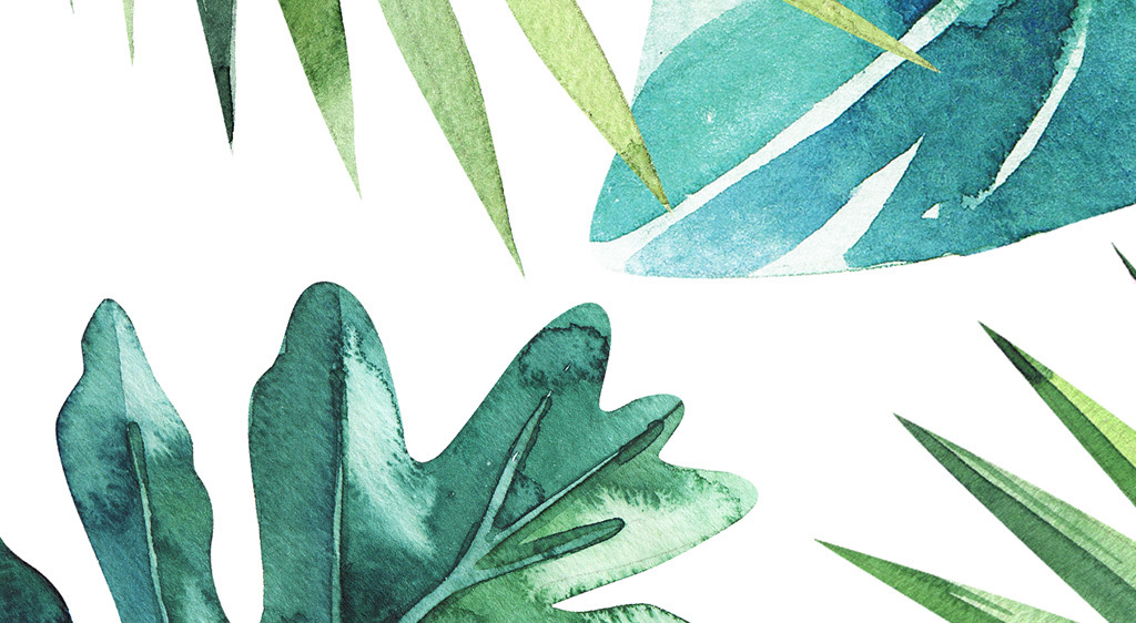 ins清新北欧叶子手绘植物绿色装饰画