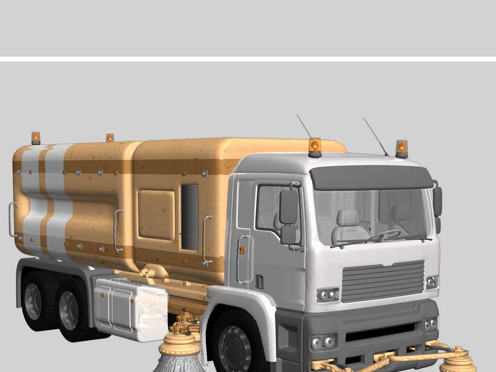 工程车运输车垃圾车3d模型交通工具设计