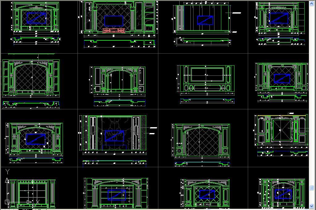 新款石材背景墙cad平面设计图下载(图片5.