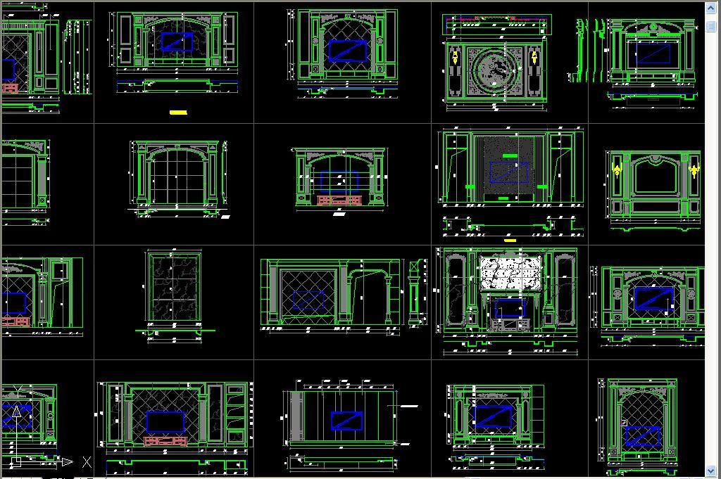 新款石材背景墙cad平面设计图下载(图片5.