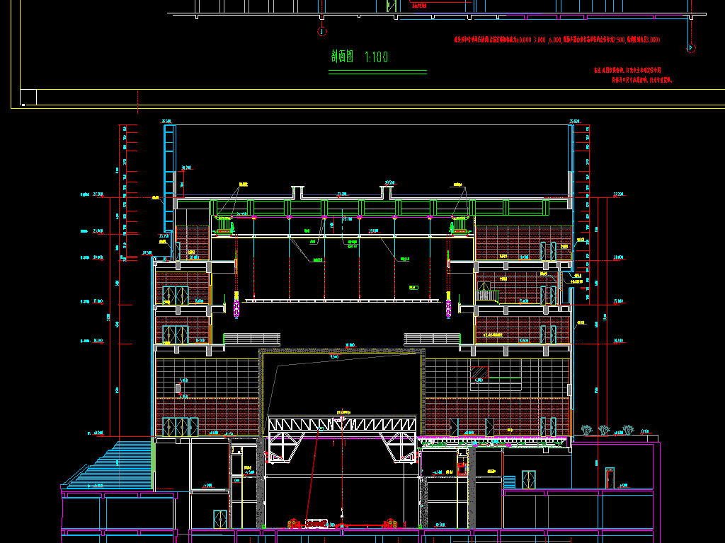 室内舞台cad立面图