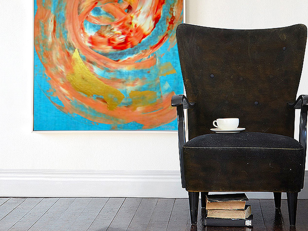 装饰画 现代简约装饰画 抽象装饰画 > 抽象艺术绚丽水彩色油画 素材