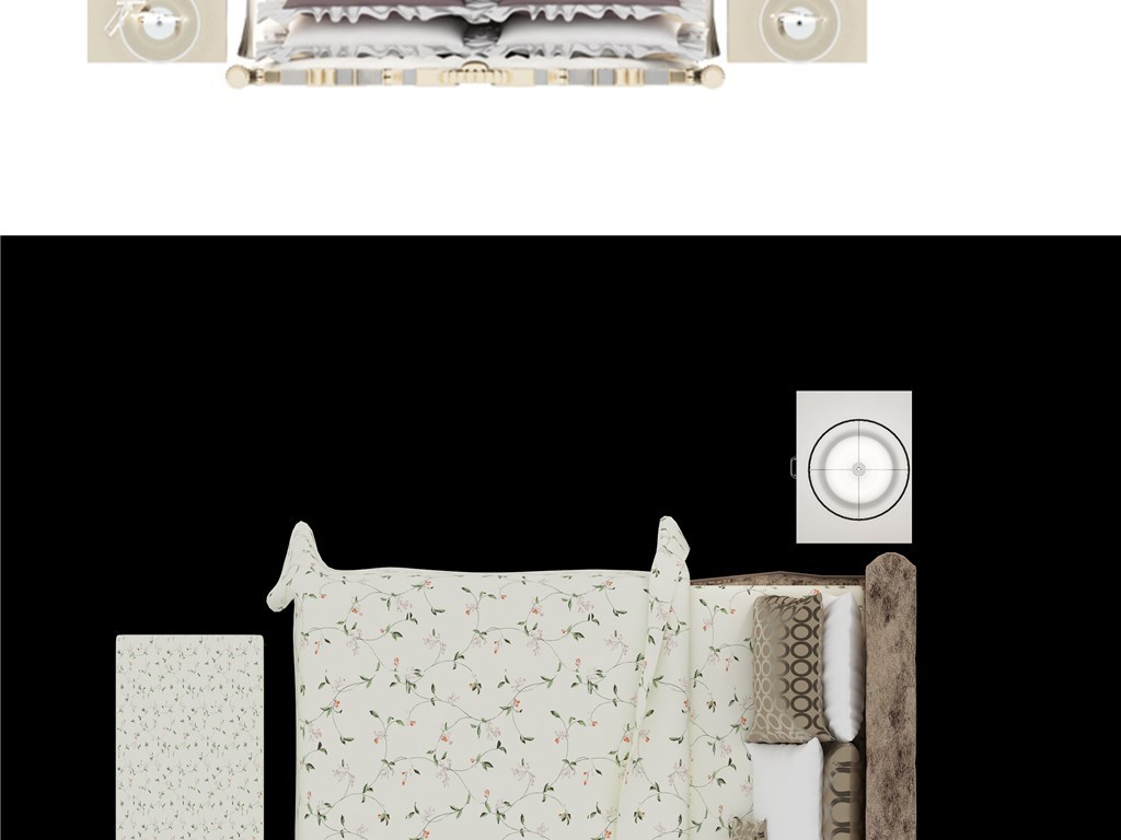 彩色平面图 > 室内设计ps家装家具床psd分层文件 版权图片 素材图片