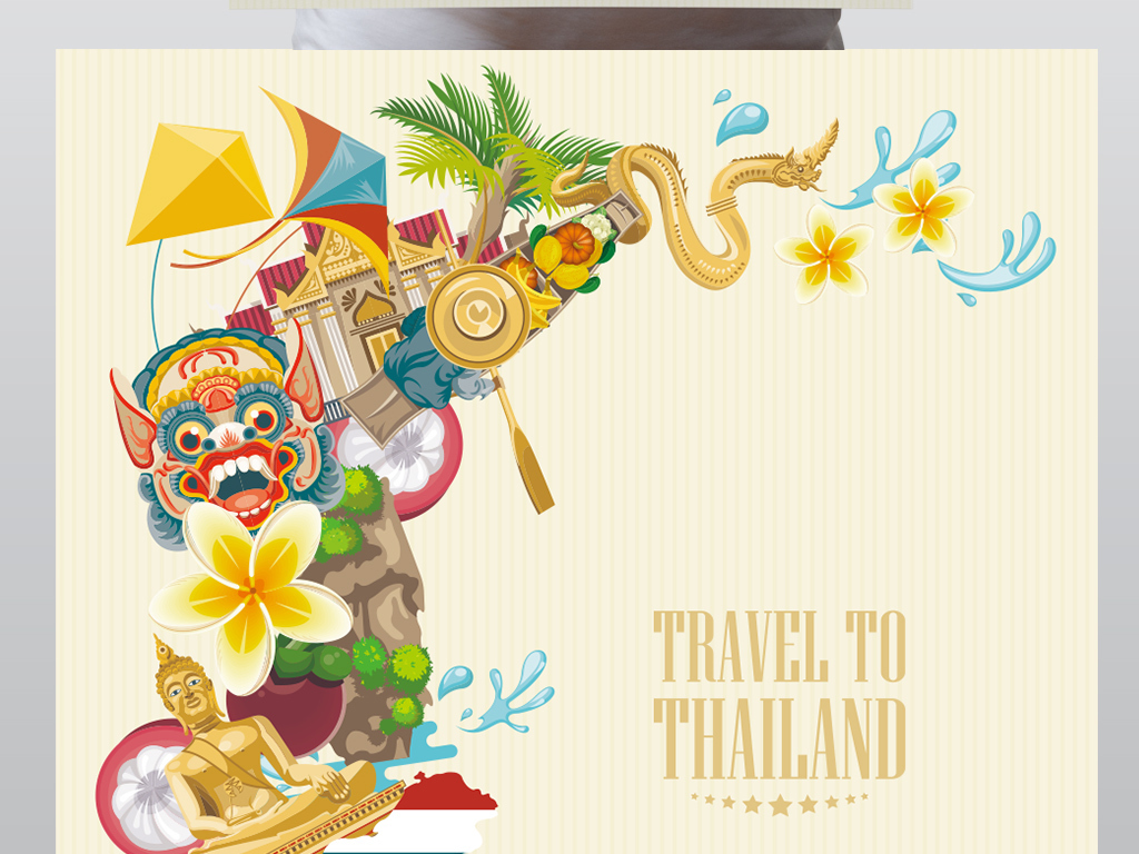 泰国旅游矢量插画图片设计素材