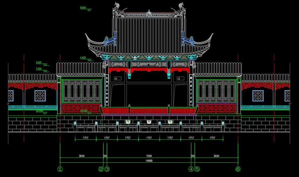 原创中式古代戏楼cad施工图版权可商用