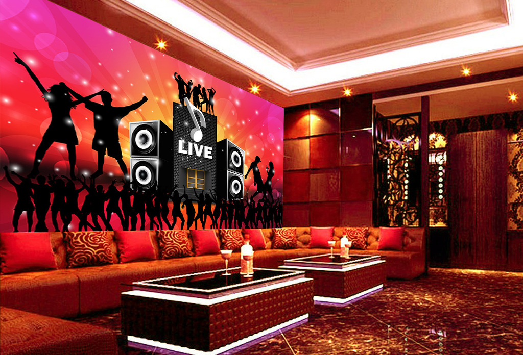 炫彩音乐人物剪影酒吧ktv夜总会背景墙图片设计素材_高清psd模板下载