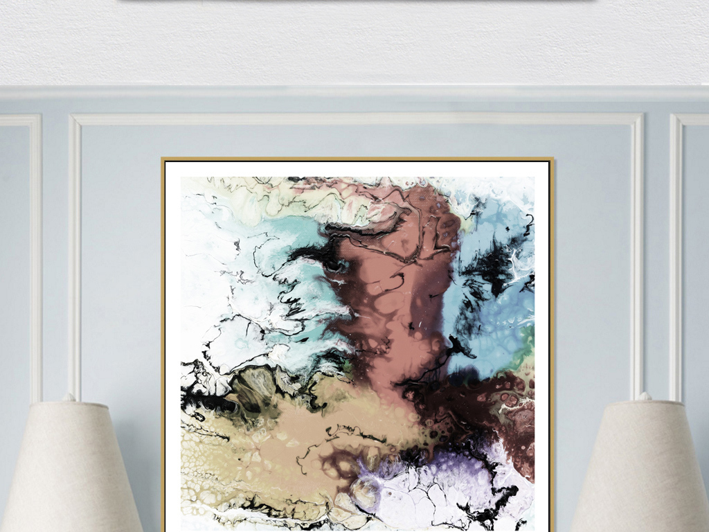 现代简约抽象艺术油画客厅装饰画北欧无框画