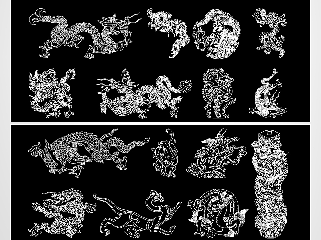 中国龙cad图库